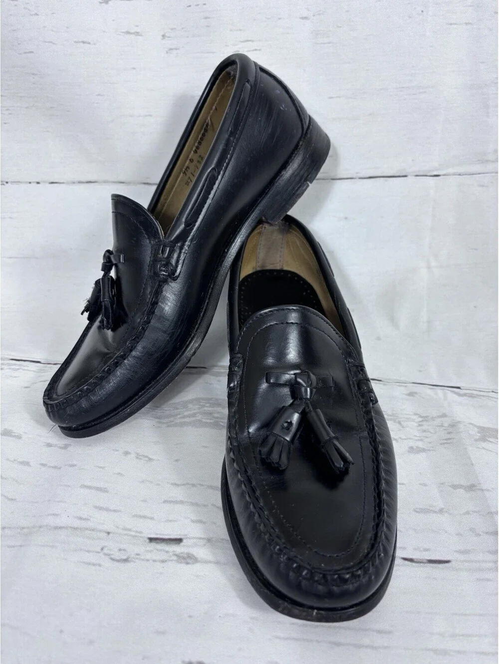 Sebago Black Leather Tassel Loafers Men’s Shoes 9.5 E Wide US 9.5 EU 43 UK 9